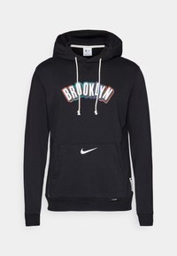 Nike Performance NBA CITY EDITION BROOKLYN NETS HOODY - Klubové oblečenie - black/white