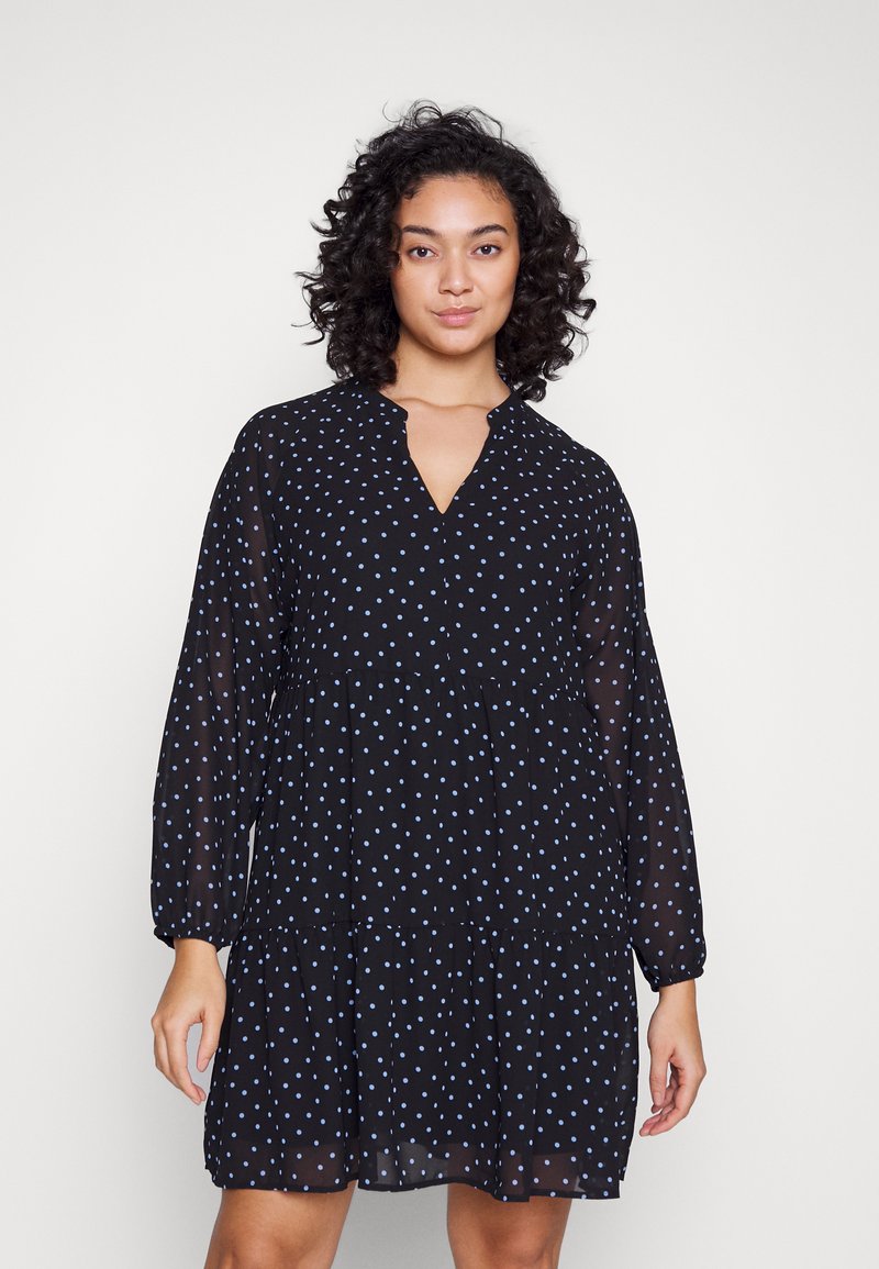 Objmila Gia L S Dress Black Sand Patterned