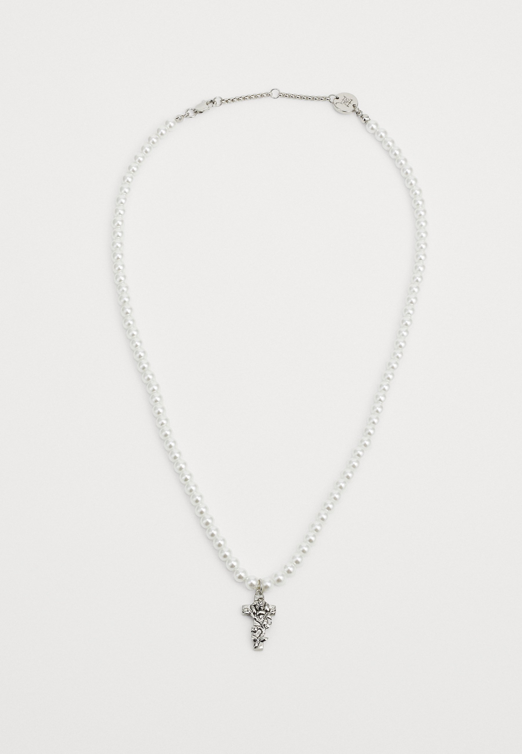 Ed Hardy CROSS & ROSE THORN CUSTOM-CAST MINI CRUCIFIX NECKLACE