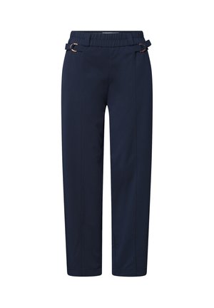 Street One, BARREL LEG HOSE MIT SCHNALLENDETAIL - Stoffhose - shadowed navy