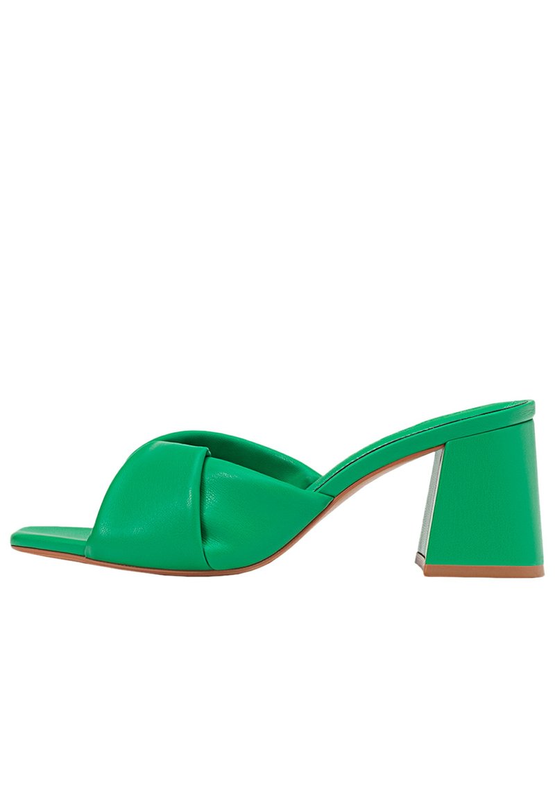 Damen Flache Pantoletten | Stradivarius ABSATZ MIT NOTEN Pantolette hoch green/grün - QH02101 Damen Flache Pantoletten | Stradivarius ABSATZ MIT NOTEN Pantolette hoch green/grün - QH02101