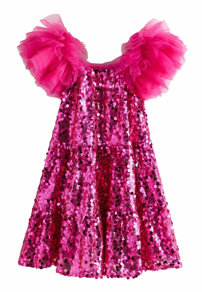 Next - REGULAR FIT - PUFF SLEEVE SEQUIN  - Vestido de cóctel - pink, Ampliar