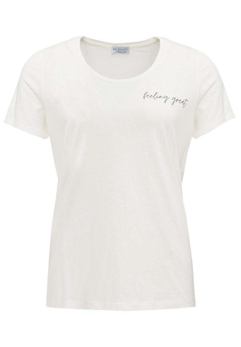 Damen T-Shirts | Re.draft FEELING GREAT T-Shirt print wool white/offwhite - EM39135 Damen T-Shirts | Re.draft FEELING GREAT T-Shirt print wool white/offwhite - EM39135