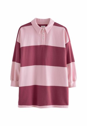 Nappali ruha - berry red pink stripe