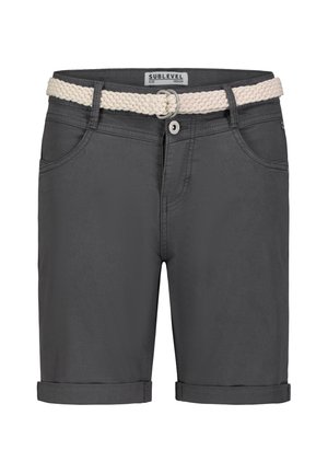 FEINE BERMUDA MIT FLECHTGÜRTEL - Jeans Shorts - dunkelgrau