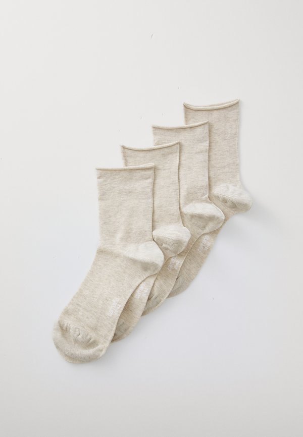 ONLINE WOMEN FINE ROLLED CUFF SOCKS 4 PACK - Socks - desert melange