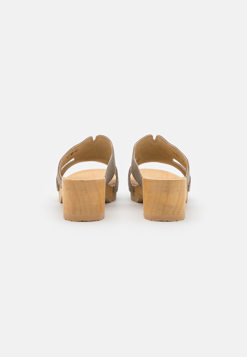 Damen Flache Pantoletten | Softclox PERNILLA Clogs taupe/natur/taupe - ZE64206 Damen Flache Pantoletten | Softclox PERNILLA Clogs taupe/natur/taupe - ZE64206