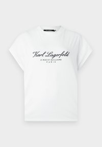 KARL LAGERFELD SIGNATURE - Trükipildiga T-särk - white