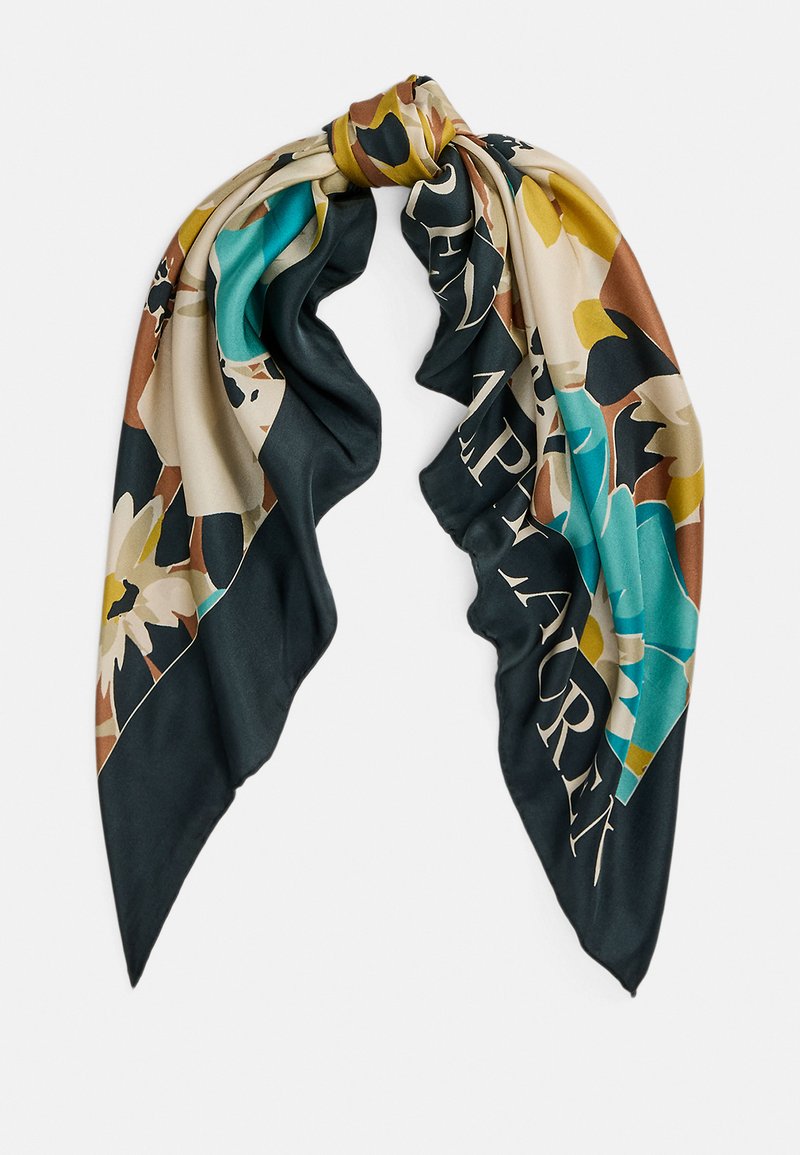 Lauren Ralph Lauren FLORAL SILK TWILL SQUARE SCARF - Eșarfă - turquoise