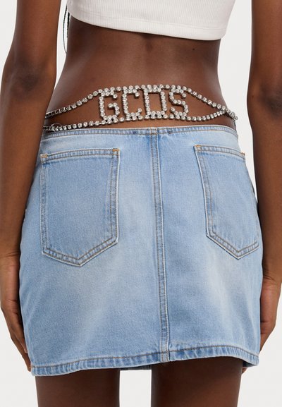 GCDS CHOKER SKIRT - Denim skirt - light blue