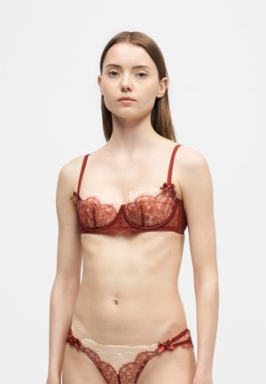Agent Provocateur, VITORIA - Balconette melltartó - dark red/white