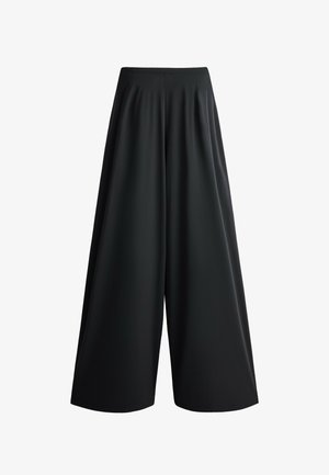 OYSHO, LIGHT TOUCH PLEATED WIDE-LEG TROUSERS - Pantalon classique - black