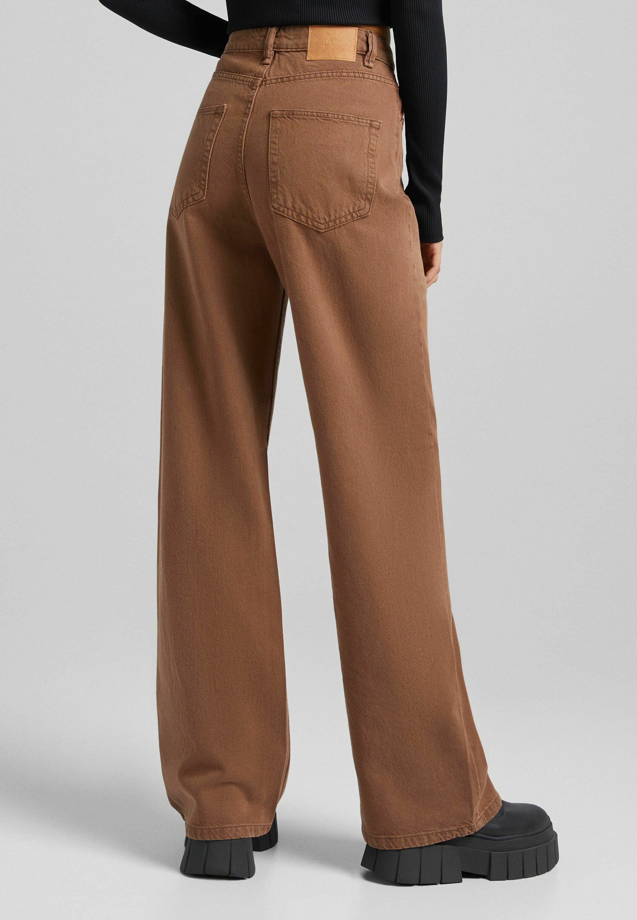 Bershka WIDE LEG - Pantaloni - brown/marrone - Zalando.it