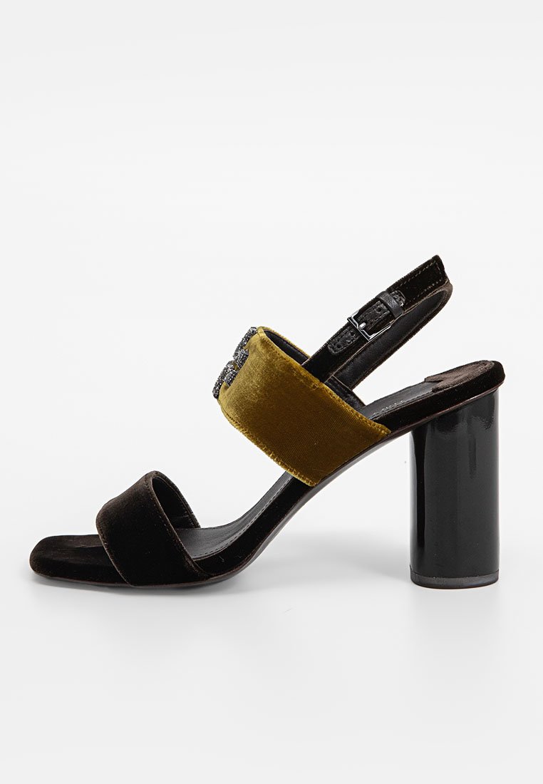 TORY BURCH Sandalen met hoge hak donkerbruin