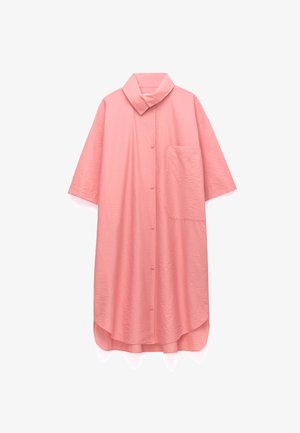 ADOLFO DOMINGUEZ, ADOLFO DOMINGUEZ ASYMMETRIC SPREAD COLLAR SHIRT DRESS ASYMMETRIC SPREAD COLLAR SHIRT DRESS - Shirt dress - pink