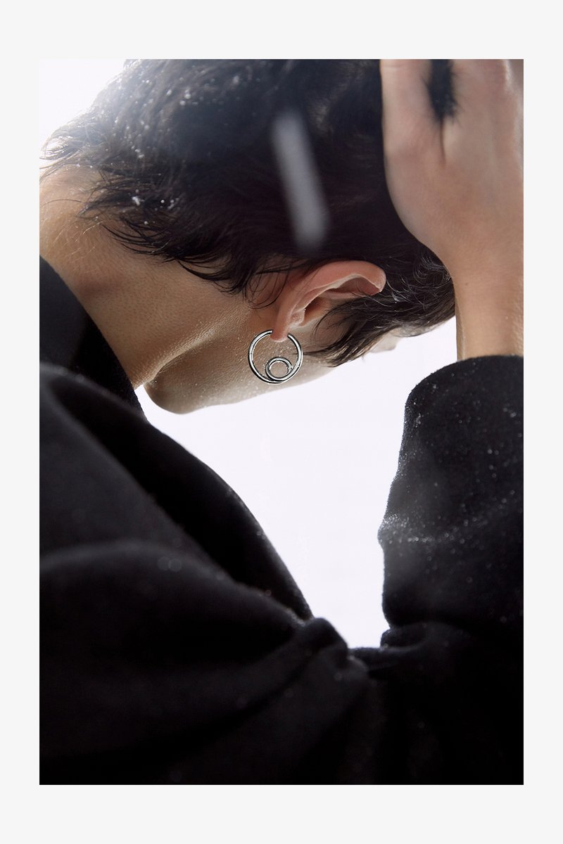 Avgvst CORD HOOPS - Boucles d'oreilles - silver-coloured