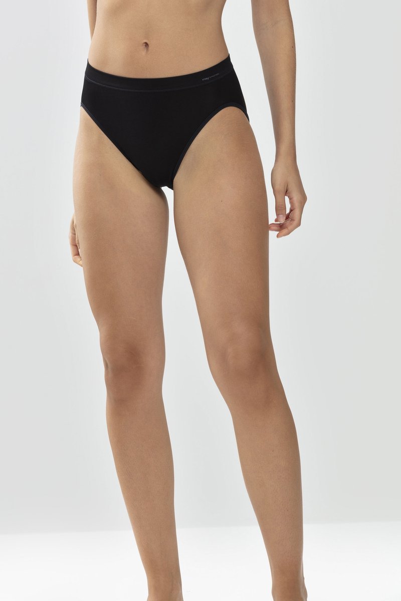 Slip neri a vita alta realizzati in tessuto morbido ed elastico, con una sottile vita elastica e bordi senza cuciture per garantire comfort.