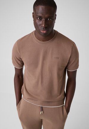 Guess, T-shirt basic - a156   stone umber