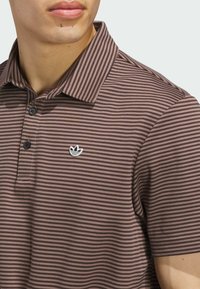 adidas Performance STRIPE  - Polo - trace brown   dark brown