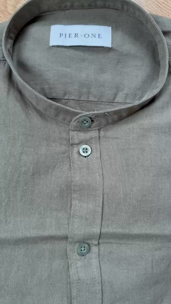 LINEN MIX BLEND - Shirt - olive2