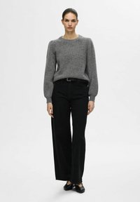 Selected Femme SLFLULU O-NECK NOOS - Pulóver - medium grey melange