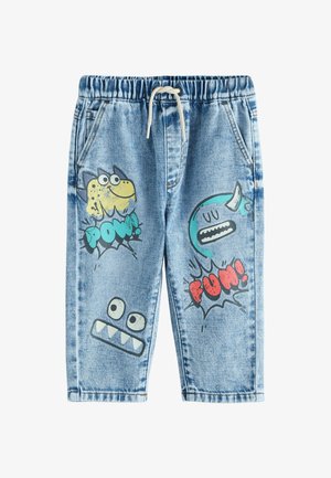 Next, REGULAR FIT-MONSTER GRAFFITI - Džínsy voľného strihu - mid blue denim