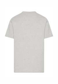 Grey short-sleeve t-shirt made from cotton blend fabric. Classic crew neck design with a smooth texture and no visible branding or patterns.