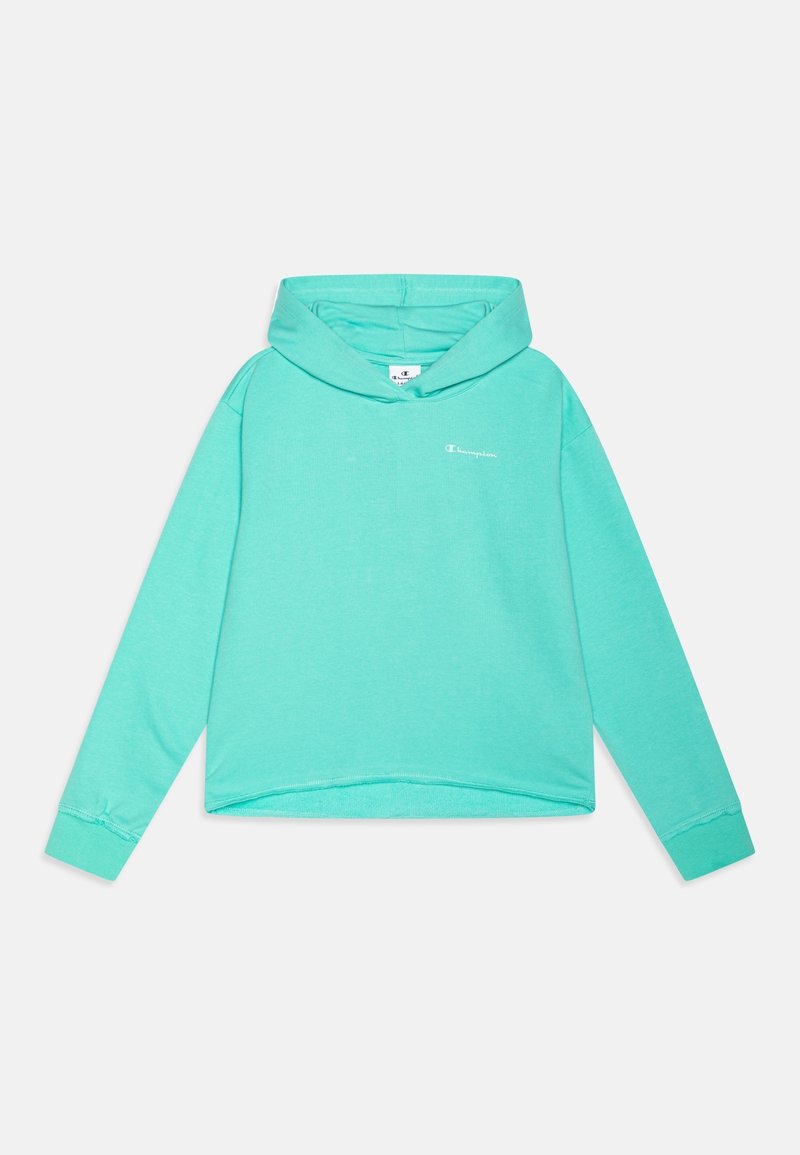 Sudadera verde menta con un corte relajado, mangas largas, bolsillo tipo canguro y un pequeño logo en el pecho. Tela suave y acogedora con puños acanalados.