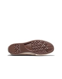 Talpă maro din cauciuc pentru pantofi, cu modele de aderență în formă de diamant și dungi, cu sigla Converse All Star în centru.