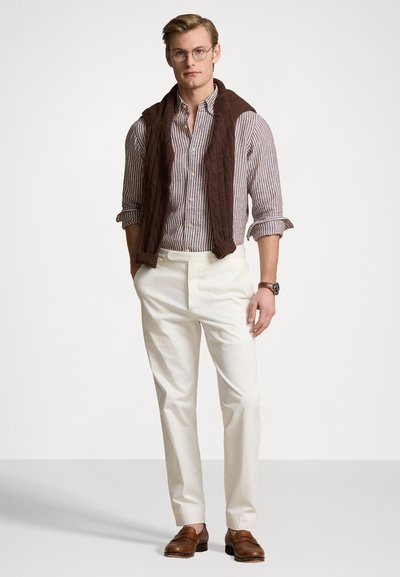 Polo Ralph Lauren LONG SLEEVE SPORT SHIRT - Button down-skjorte - chocolate mousse/white