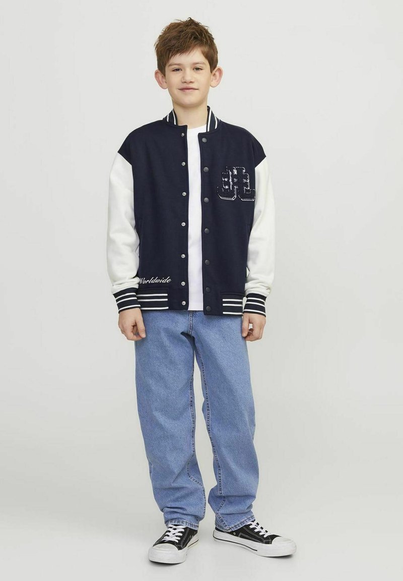 Jack & Jones Junior MIT RUNDHALS GEDRUCKT MINI - Chaquetas bomber - navy blazer