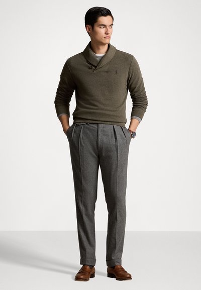 Polo Ralph Lauren LUXURY JERSEY SHAWL-COLLAR PULLOVER - Jersey de punto - wilson olive heather