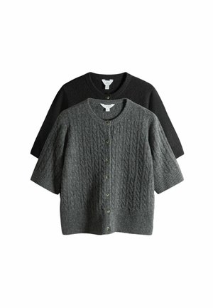 2 PACK - Neuletakki - charcoal grey cable black