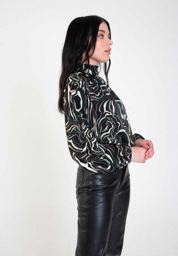 HIGH NECK SHIRRED  - Blouse3