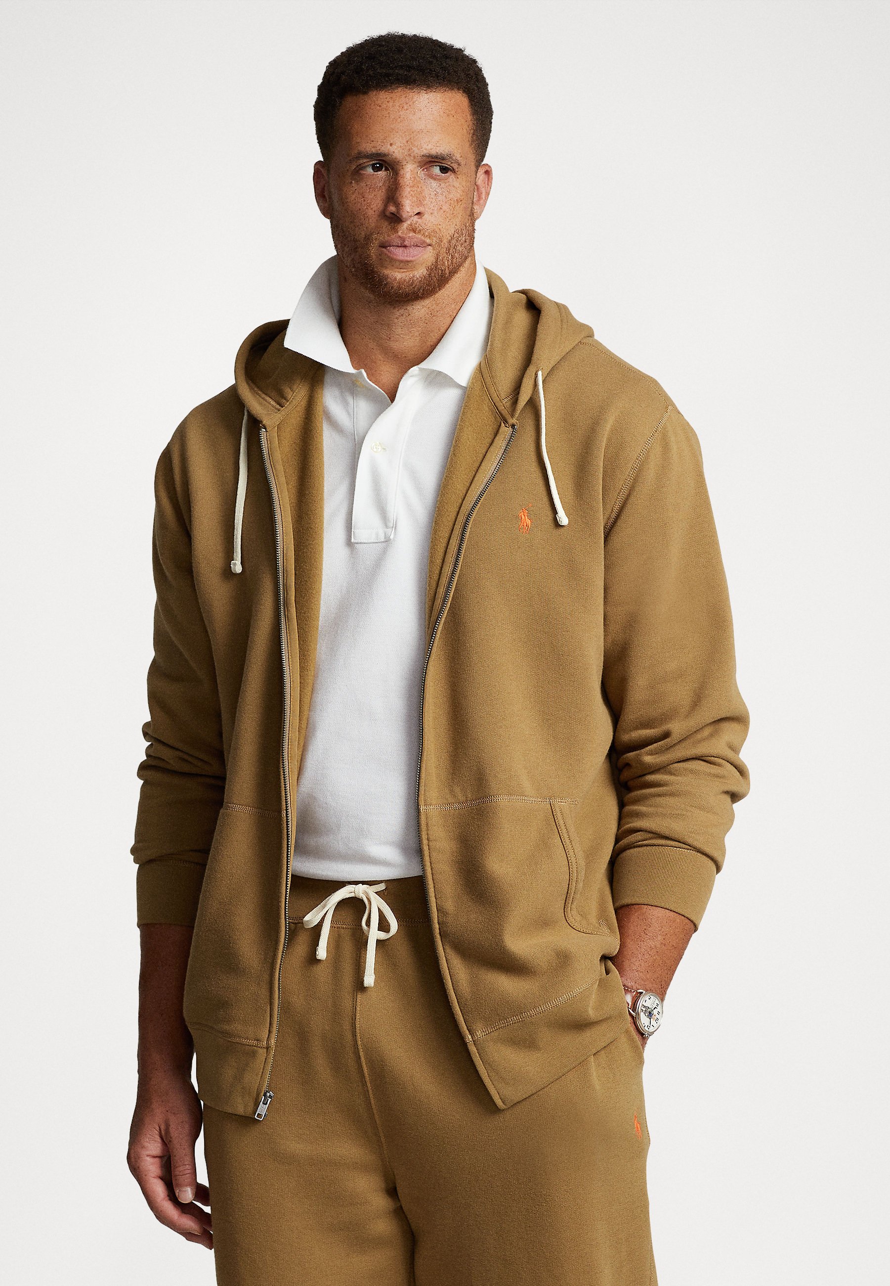Polo Ralph Lauren Big u0026 Tall THE RL FLEECE FULL-ZIP HOODIE - Zip-up  sweatshirt - sandsurf/brown - Zalando.co.uk