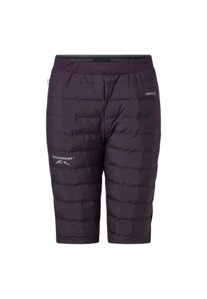 Shorts thermiques noirs matelassés avec ceinture élastique, logo Swedemount et étiquette "Thermal" sur les côtés avant.