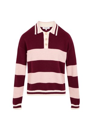Morgan, MORGAN MORGAN SWEATER WITH A TURNED-DOWN COLLAR - Striktrøje - bordeaux