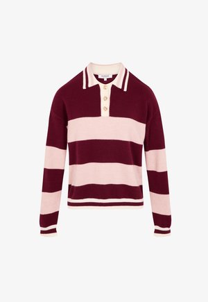 Morgan, MORGAN MORGAN SWEATER WITH A TURNED-DOWN COLLAR - Pullover - bordeaux