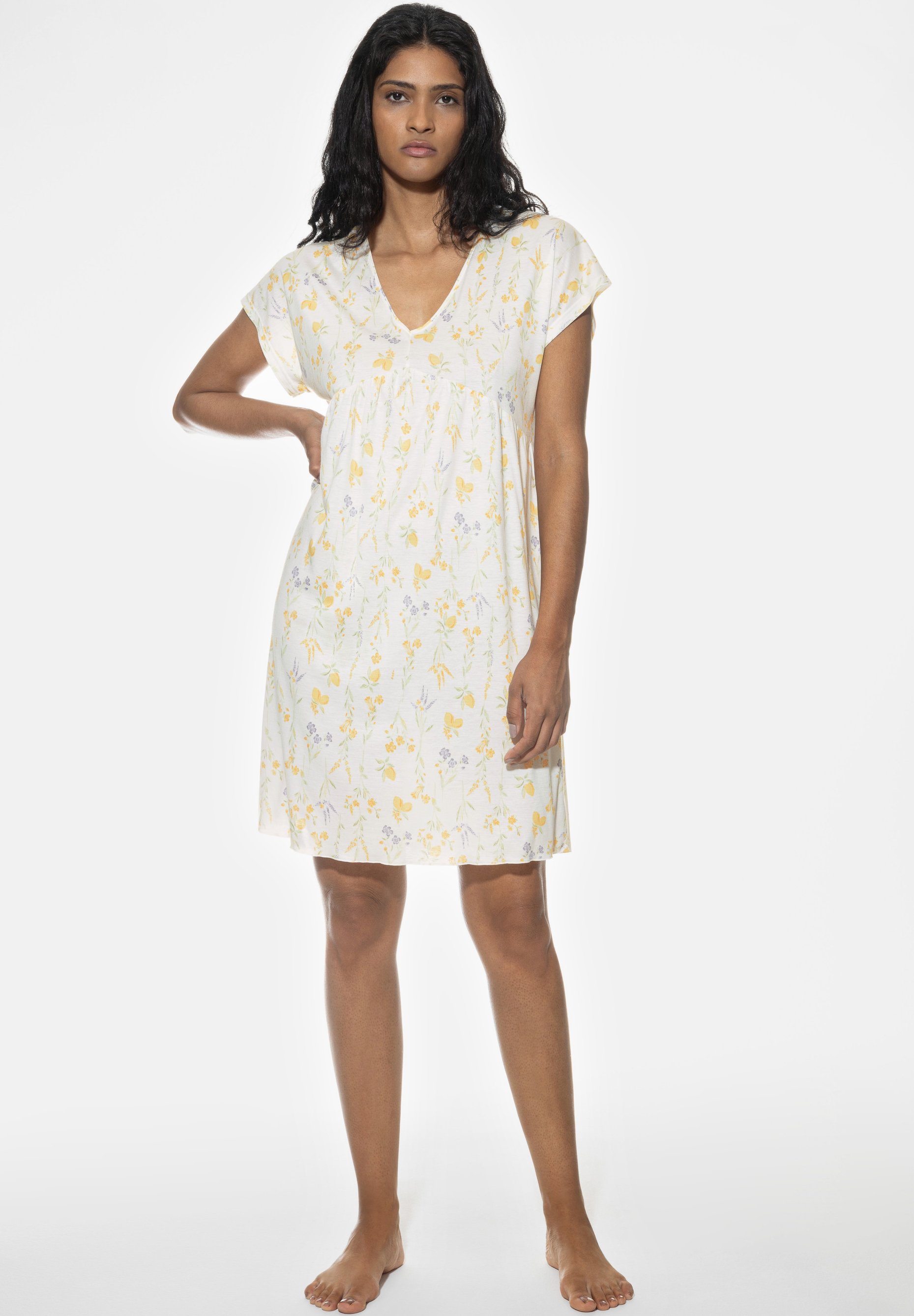mey KURZARM SERIE LOVELY LEMONS Chemise de nuit Nuisette sun