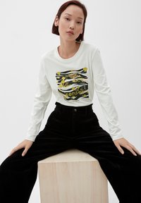 s.Oliver PRINT MIT 3/4 ÄRMELN - Langarmshirt - ecru