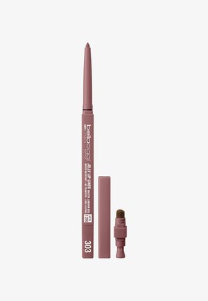 Liner labbra in gel Belloggi mauve di lunga durata con formula waterproof, design a rotazione e pennello applicatore staccabile, numero di tonalità 303.