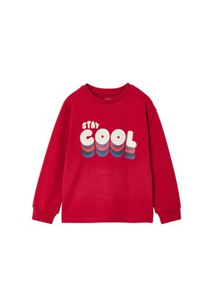 Vertbaudet, VERTBAUDET SWEATSHIRT STAY COOL MIT BOUCLÉ-APPLIKATION JUNGEN - Sweatshirt - rot