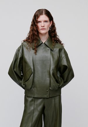 LAILA - Kožená bunda - dark eucalyptus