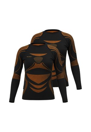 2 PACK THERMO LANGARM - Unterhemd/-shirt - schwarz/orange