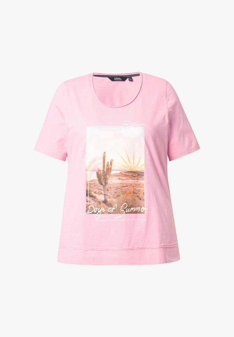 Ulla Popken GRAPHIC SHORT SLEEVE - T-shirt con stampa - black/nero Ulla Popken GRAPHIC SHORT SLEEVE - T-shirt con stampa - black/nero
