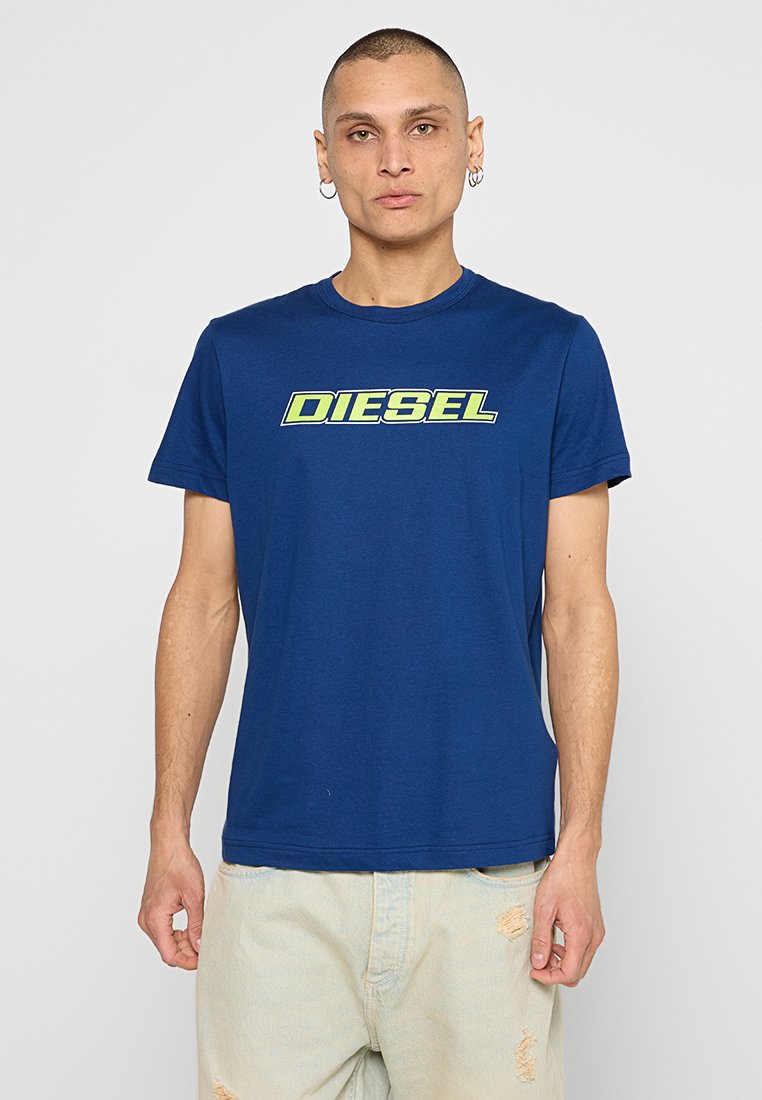 Diesel T-shirt print blauw