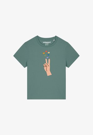 watapparel, SPREAD LOVE - Print T-shirt - green bay