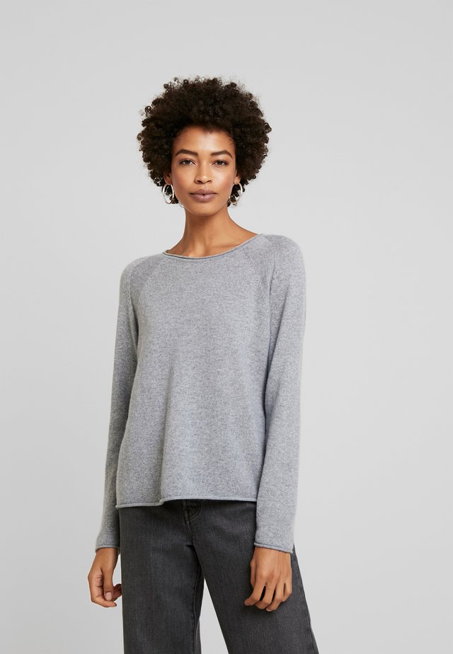 CUALAIA - Stickad tröja - light grey melange