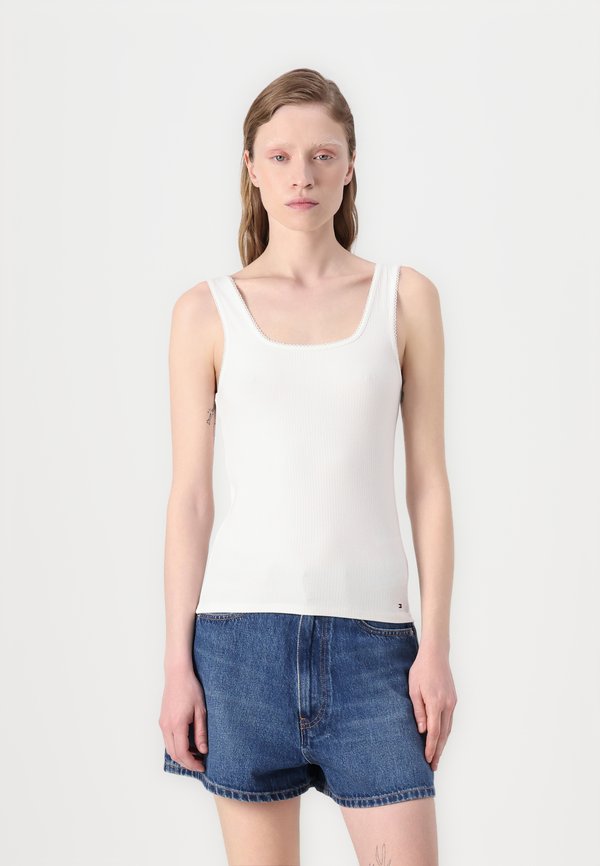 SLIM SQUARE TANK - Top - ecru