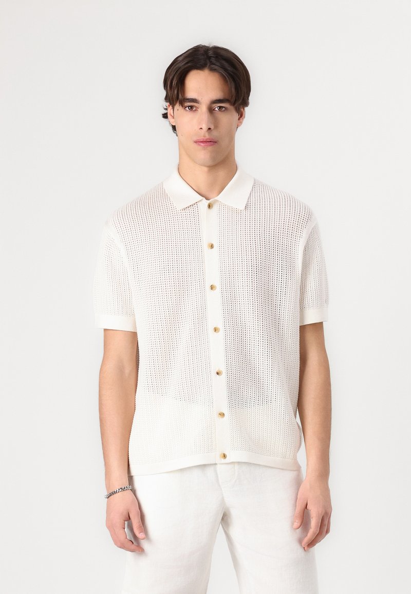 Tommy Hilfiger STRUCTURE OPEN SHIRT - Shirt - ivory petal